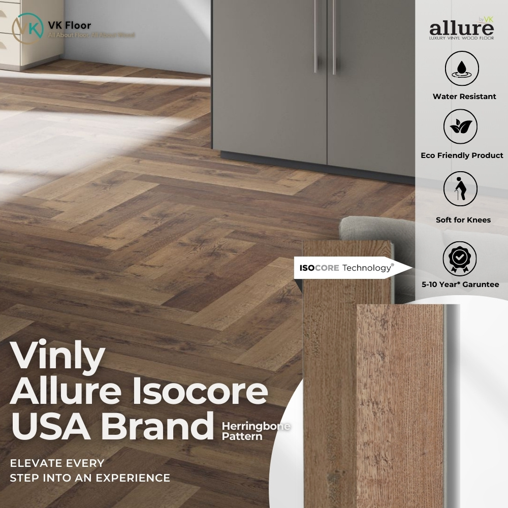 หน้าปก Allure Isocore Herringbone รหัส 129415 พื้นไวนิลนำเข้าจากอเมริกา กันน้ำ กันปลวก 100% เดินนุ่ม เบาสบาย ทนรอยขีดข่วน ติดตั้งง่าย ระบบคลิ๊กล็อค ปลอดภัยต่อสุขภาพ