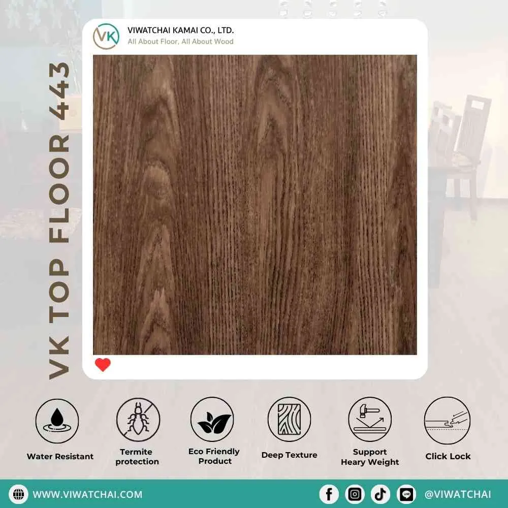 vk-top-floor-spc-443-color สี กระเบื้องยาง SPC VK Top Floor (443) ลายไม้ธรรมชาติ สำหรับปูพื้นภายในบ้าน