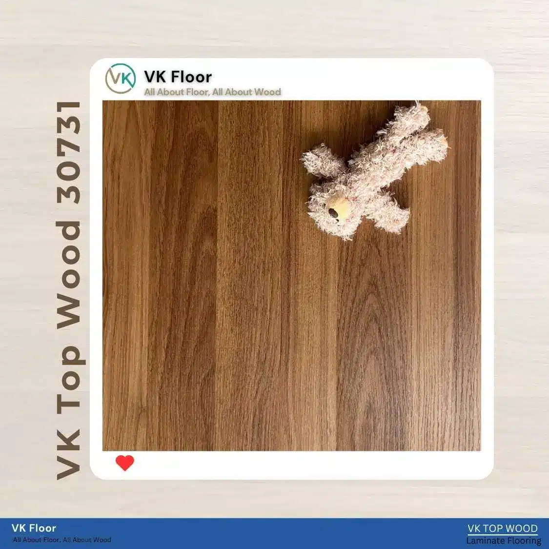 สีตัวอย่างสินค้า พื้นลามิเนต VK Top Wood 30731 ลายไม้ธรรมชาติ