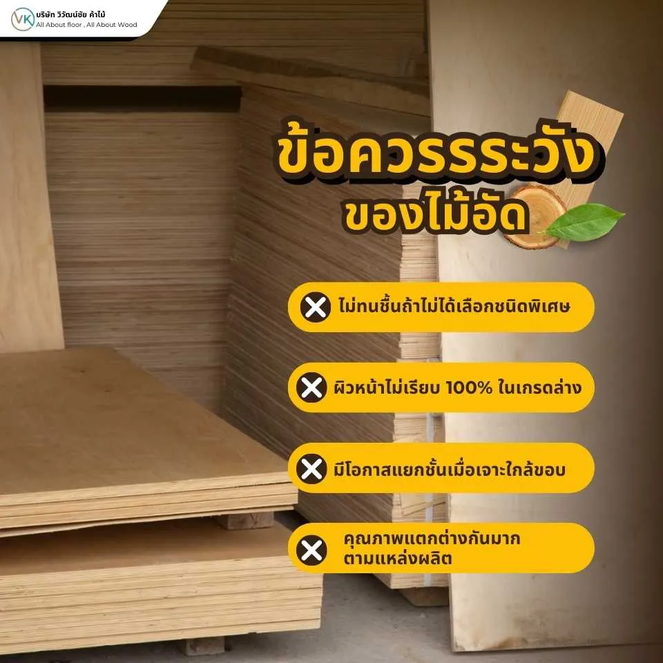 ข้อเสียของไม้อัด ความทนทานและข้อจำกัดที่ควรรู้ก่อนเลือกใช้งาน