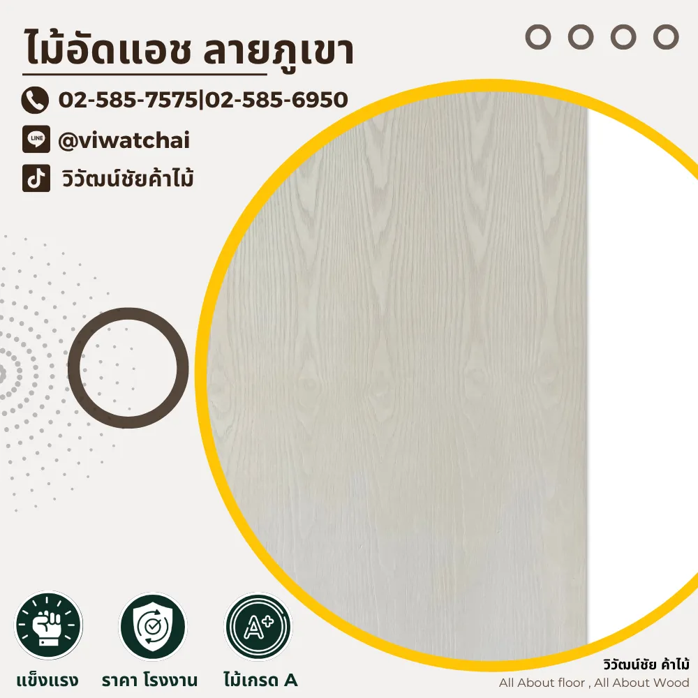 แผ่นไม้อัดแอชลายภูเขา ลายไม้เด่นชัด สีอ่อน