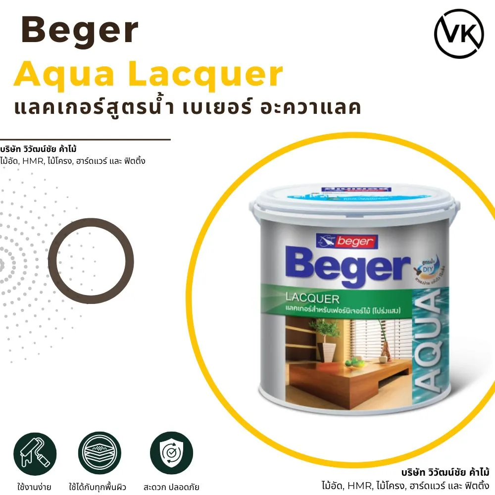 แลคเกอร์สูตรน้ำ เบเยอร์ อะควา สำหรับเฟอร์นิเจอร์ไม้ภายใน