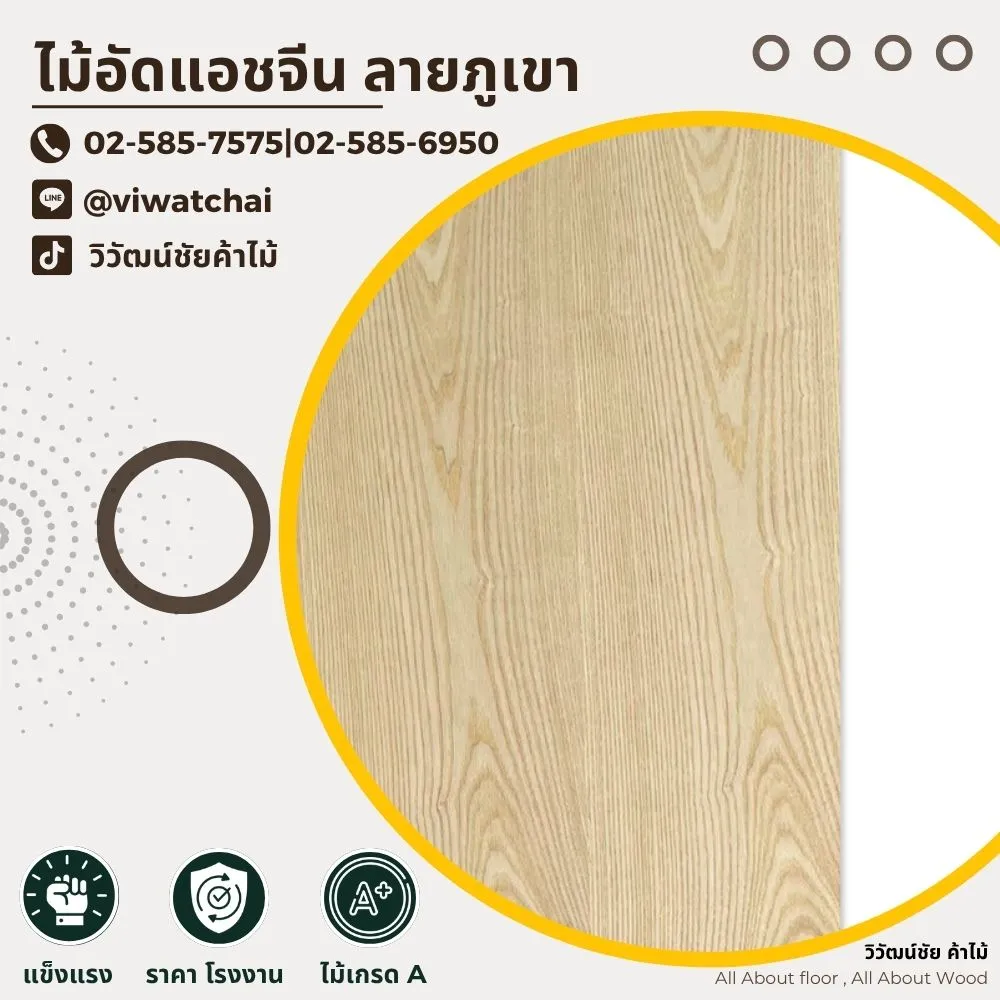 ไม้อัดแอชจีนลายภูเขา ลายไม้ธรรมชาติ สีอ่อนนุ่ม