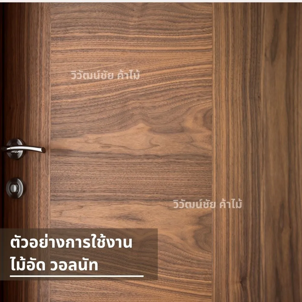ประตูภายในปิดผิวไม้วอลนัทลายธรรมชาติ