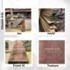 ภาพไม้ท่อนวอลนัทแปรรูปจริง รวมภาพกองไม้ ลายไม้ และมุมมองต่าง ๆ จากหน้าร้าน