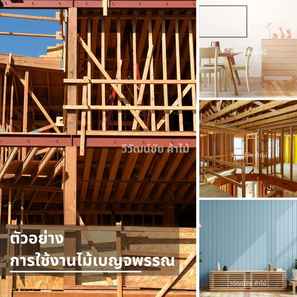 ตัวอย่างการใช้ไม้เบญจพรรณในบ้าน งานโครงสร้าง และงานผนัง