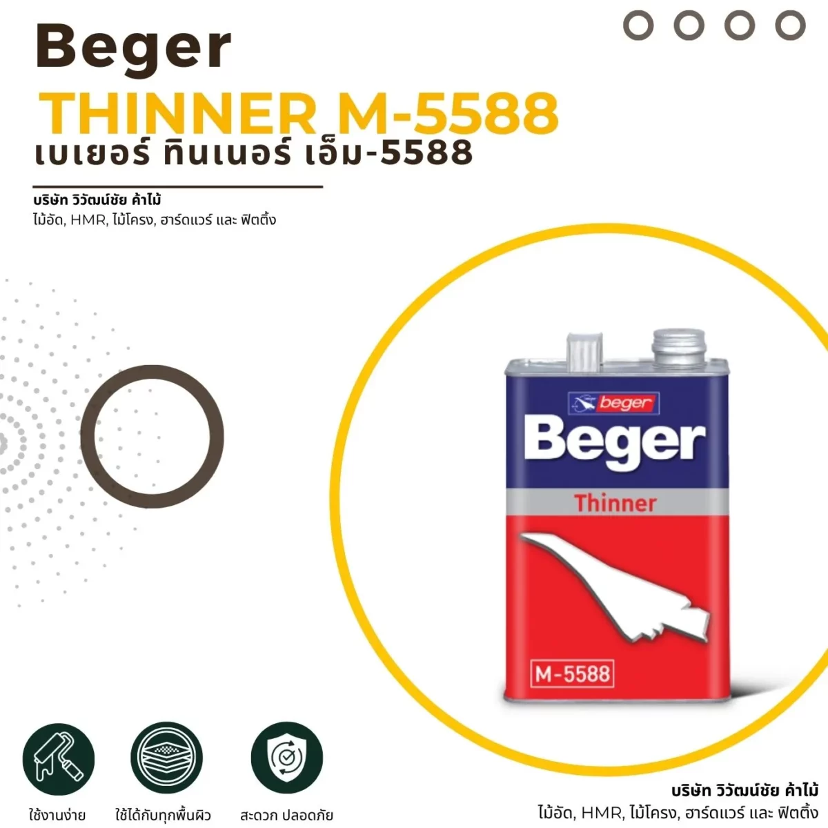 เบเยอร์ ทินเนอร์สำหรับแลคเกอร์ Beger Thinner M-5588