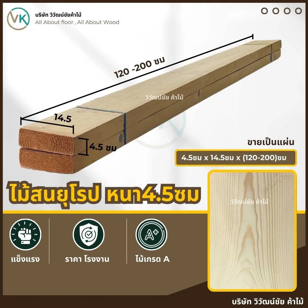 รูปสินค้าไม้สนยุโรป ลายเสี้ยนสวย สีอ่อนธรรมชาติ ผิวไสเรียบคุณภาพสูง