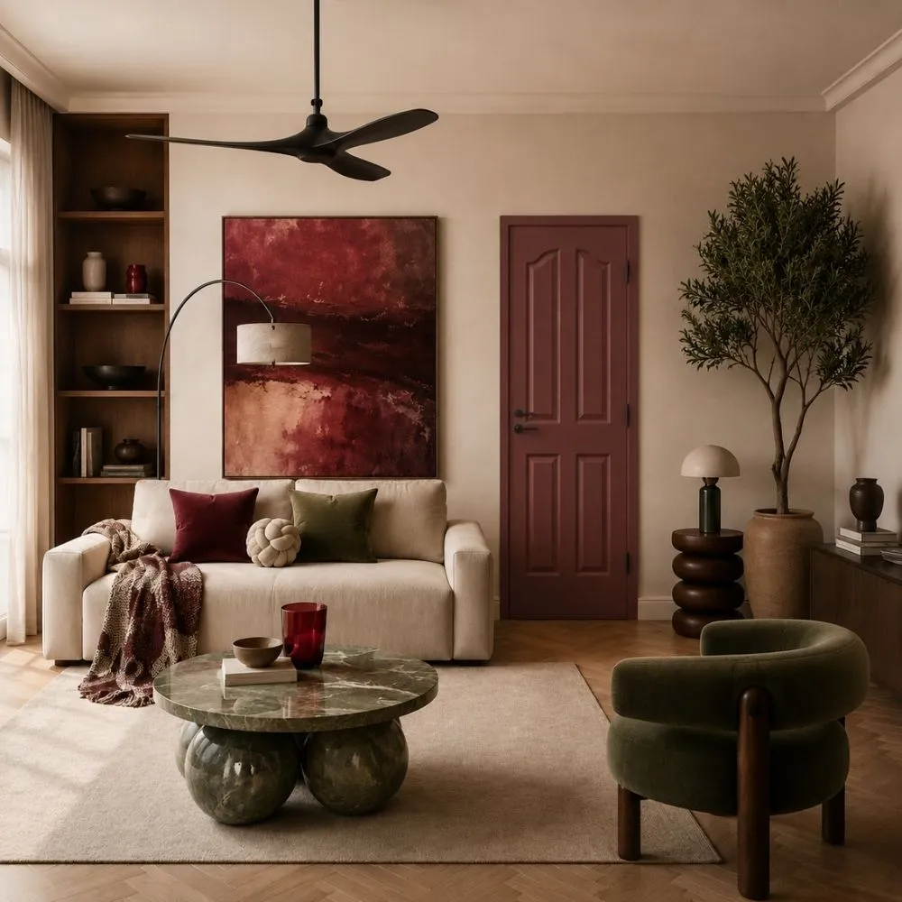 hmr-4-panel-moisture-resistant-interior-door-application ตัวอย่างการใช้งานประตูภายใน HMR 4 ลูกฟัก ทนความชื้น ในงานตกแต่งภายในบ้าน