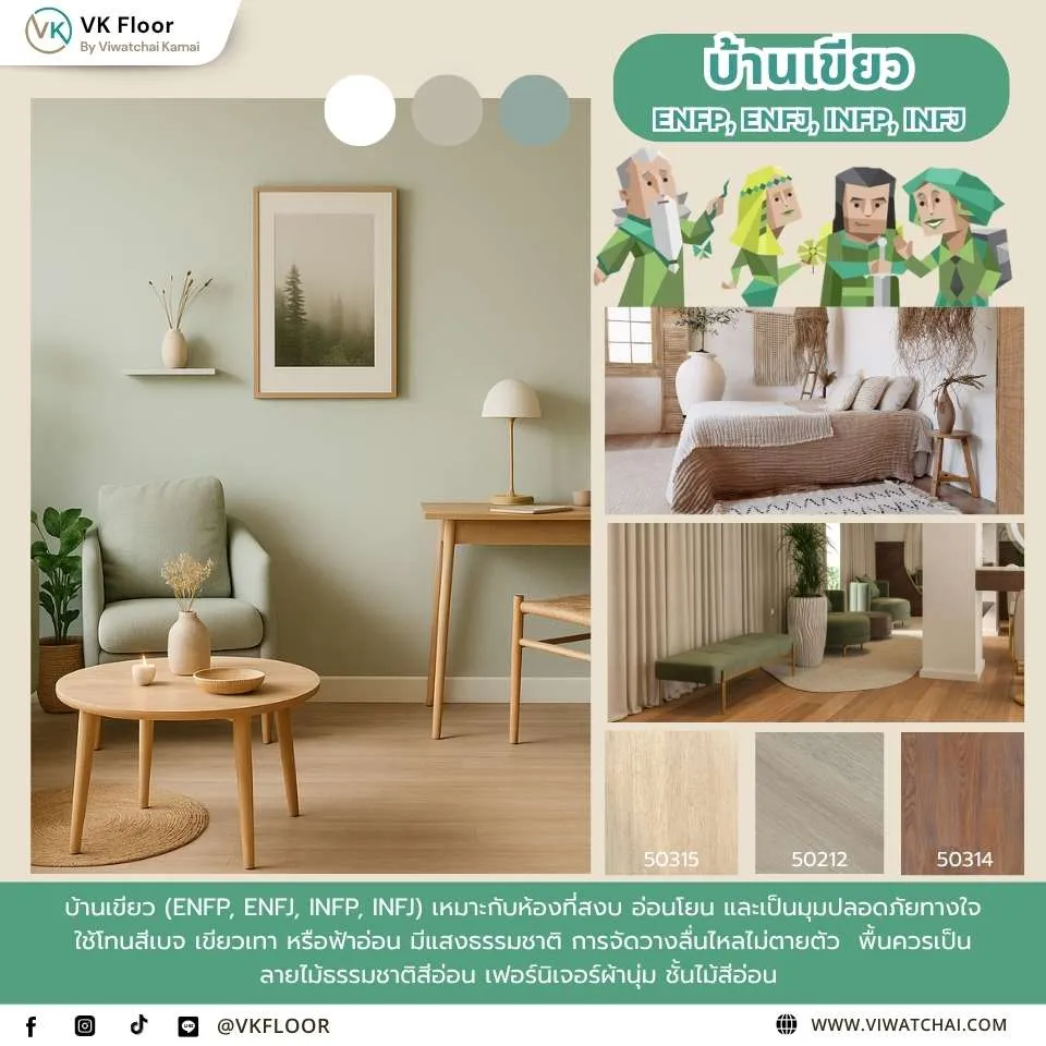 ห้องสไตล์บ้านเขียวตาม MBTI สำหรับคนช่างฝันและมีจินตนาการ