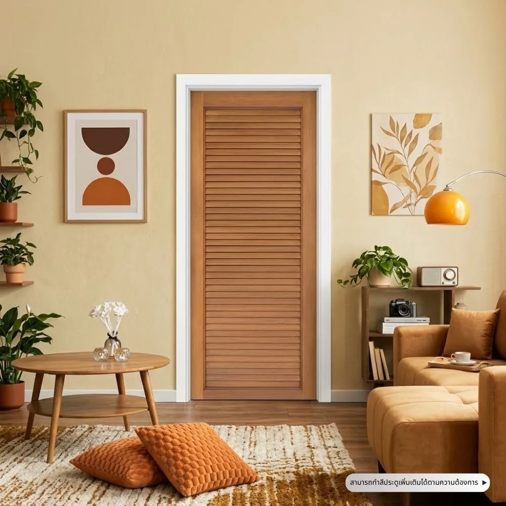 solid-wood-door-model-002-interior-application ตัวอย่างการใช้งานประตูไม้ รุ่น 002 ในงานตกแต่งภายในบ้าน