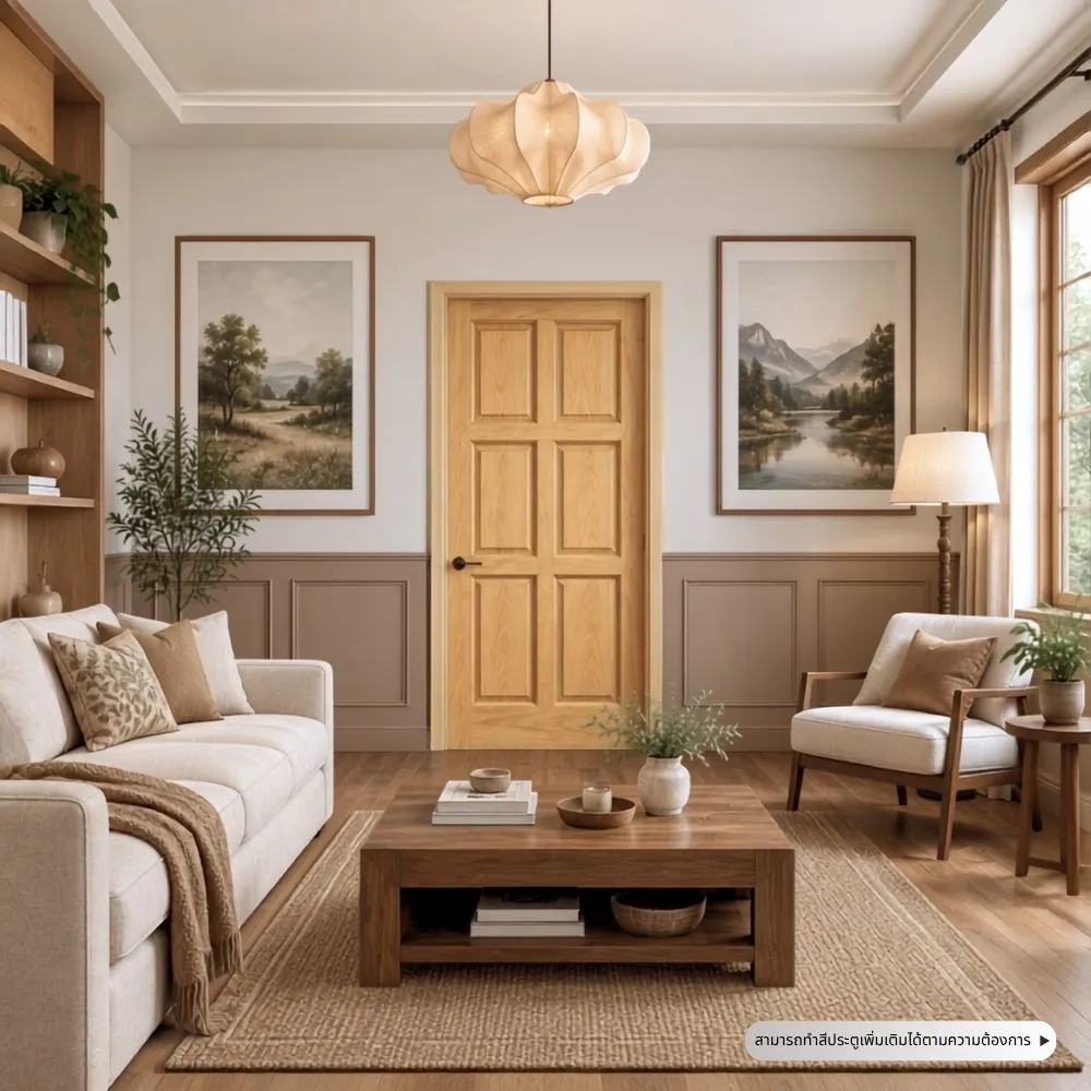 solid-wood-door-model-003-interior-application ตัวอย่างการใช้งานประตูไม้ รุ่น 003 ในการตกแต่งภายในบ้านและโครงการ