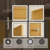 solid-wood-door-model-005-4-angle-detail ประตูไม้ รุ่น 005 รายละเอียด 4 มุม แสดงพื้นผิวลายไม้ ขอบบาน และความประณีตของประตูไม้เนื้อแข็ง