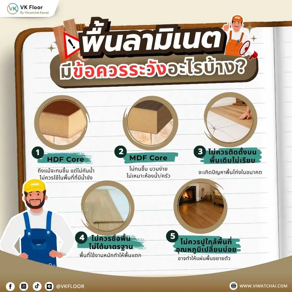 ข้อควรระวังพื้นลามิเนตที่ควรรู้ก่อนติดตั้ง