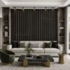 wpc-louver-interior-application ตัวอย่างการใช้งานไม้ระแนง WPC ตกแต่งผนังภายในบ้าน