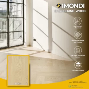 พื้นไม้เอ็นจิเนียร์ Imondi สี Adison ลายไม้ธรรมชาติ