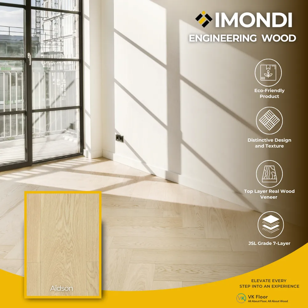 พื้นไม้เอ็นจิเนียร์ Imondi สี Adison ลายไม้ธรรมชาติ