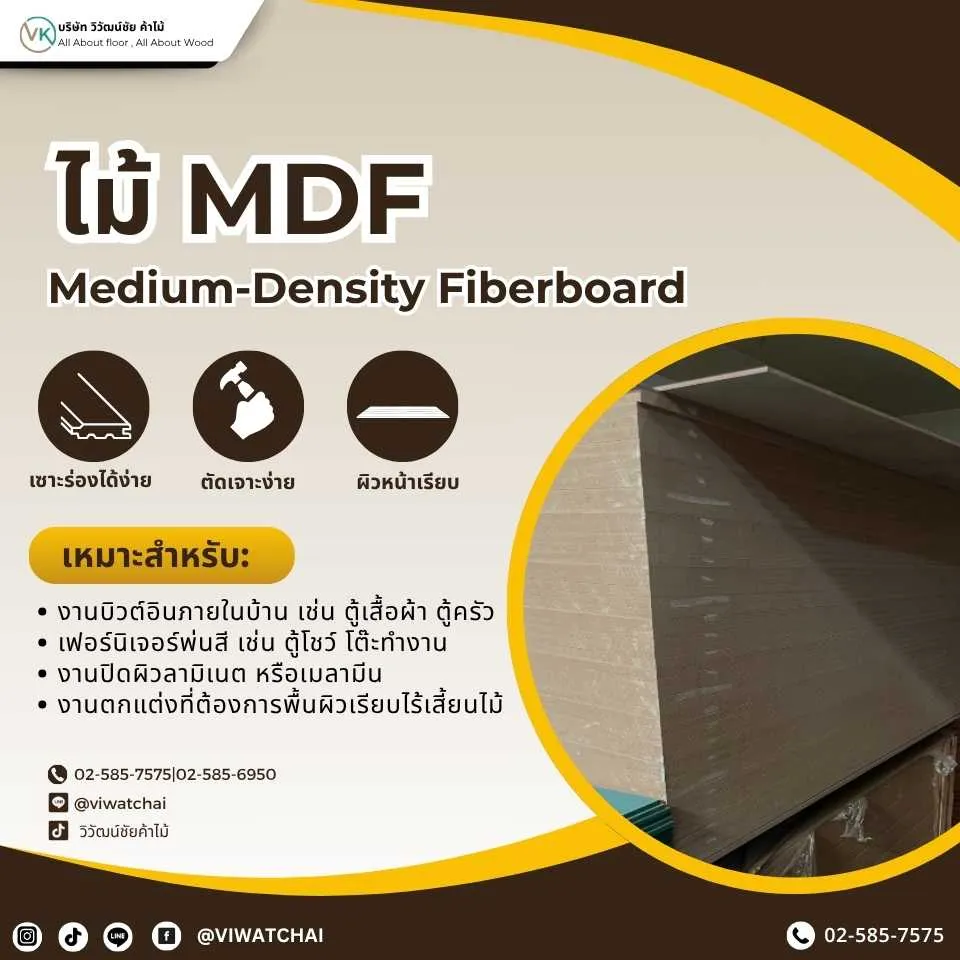 ไม้อัด MDF แผ่นเรียบสำหรับงานเฟอร์นิเจอร์และตกแต่งภายใน