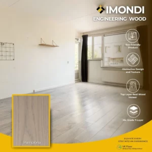 สินค้าพื้นไม้เอ็นจิเนียร์ Engineered wood Imondi สี Pamplona พร้อมตัวอย่างการใช้งานจริง