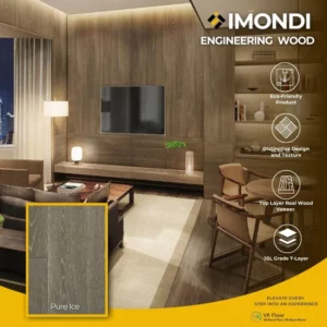 สินค้าพื้นไม้เอ็นจิเนียร์ Engineered wood สี Pure Ice พร้อมตัวอย่างห้องตกแต่งสไตล์โมเดิร์น