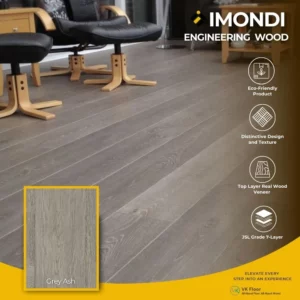 สินค้าพื้นไม้เอ็นจิเนียร์ Engineered wood Imondi สี Grey Ash โทนเทาทันสมัย