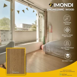สินค้าพื้นไม้เอ็นจิเนียร์ Engineered wood Imondi สี Tobacco โทนเข้มพรีเมียม