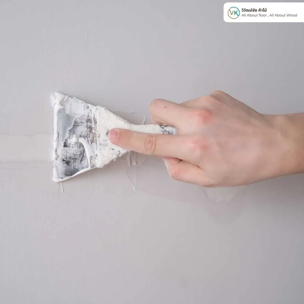 example 1 TOA 303 Acrylic Sealant ตัวอย่างงานอุดรอยต่อบัวกับผนัง | วิวัฒน์ชัยค้าไม้
