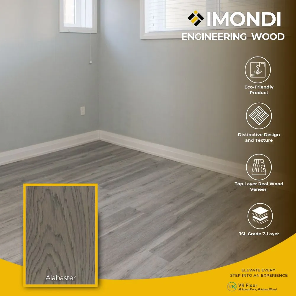 imondi-alabaster-engineered-wood-flooring-cover ภาพหน้าปกพื้นไม้ IMONDI สี Alabaster แสดงดีไซน์และลวดลายไม้สำหรับงานตกแต่งภายใน