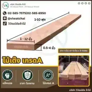 หน้าปกสินค้าไม้เต็ง ไม้เนื้อแข็งสำหรับงานโครงสร้างและงานก่อสร้าง