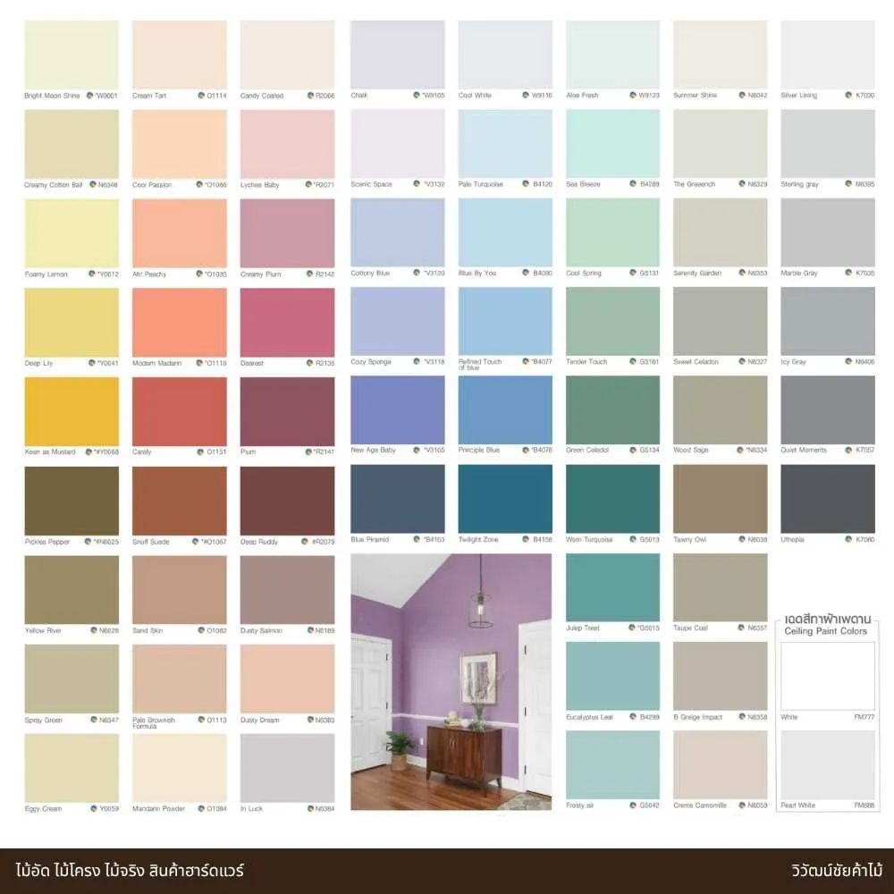 เฉดสี TOA 4 SEASONS 2IN1 ชนิดกึ่งเงา สำหรับภายนอกและภายใน