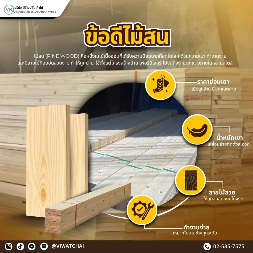 ข้อดีไม้สน สำหรับงานไม้และตกแต่งบ้าน