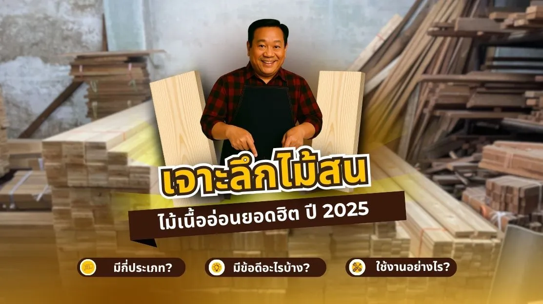 ไม้สน (Pine Wood) แผ่นไม้สีอ่อน ลายเสี้ยนธรรมชาติ เหมาะสำหรับงานเฟอร์นิเจอร์และตกแต่งบ้าน