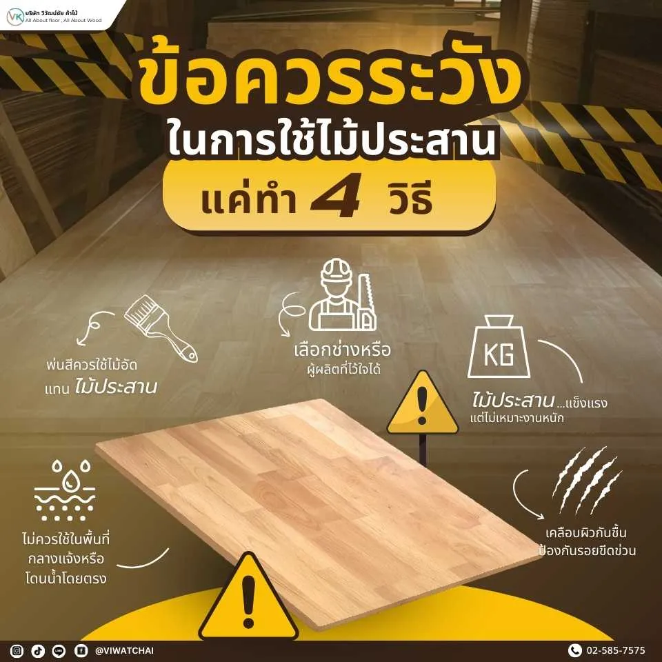 พื้นไม้ ข้อควรระวังในการใช้ไม้ประสาน เพื่อยืดอายุการใช้งานและคงความสวยงาม