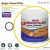 สีโป๊วไม้ เบเยอร์ วู้ดฟิลเลอร์ สำหรับอุดรอยแตกและรอยหัวตะปูบนไม้