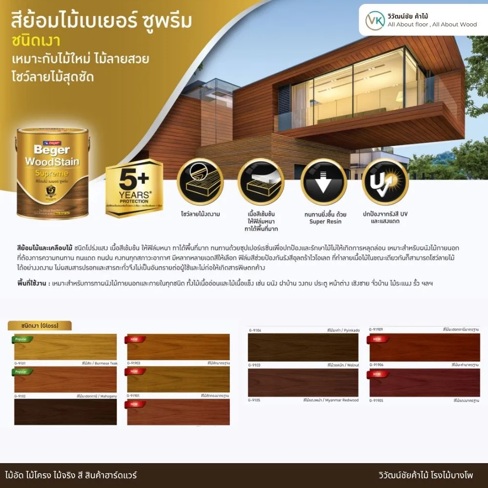 ตารางสี เบเยอร์ วู้ดสเตน ซูพรีม ชนิดเงา