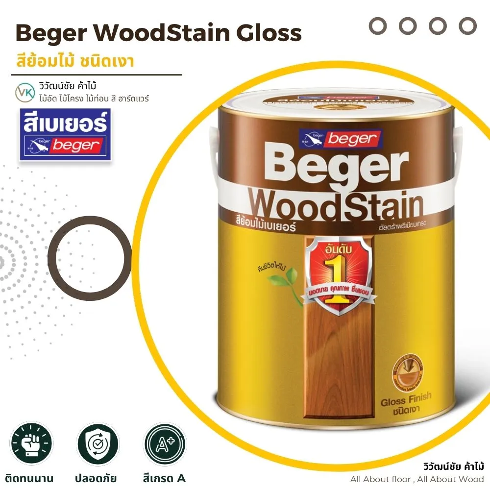 สีเบเยอร์ วูดสเตน ชนิดเงา สำหรับงานไม้ภายนอกและภายใน