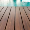 พื้นไม้ริมสระน้ำเคลือบด้วย TOA Decking Stain Matt พื้นไม้ริมสระน้ำทาด้วย TOA Decking Stain Matt