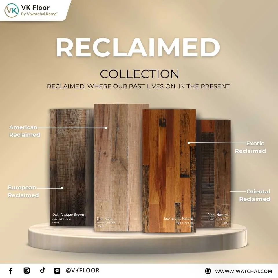 IMONDI Reclaimed Collection พื้นไม้เอ็นจิเนียร์จากไม้เก่าธรรมชาติ ลายและผิวสัมผัสโดดเด่นไม่ซ้ำใคร