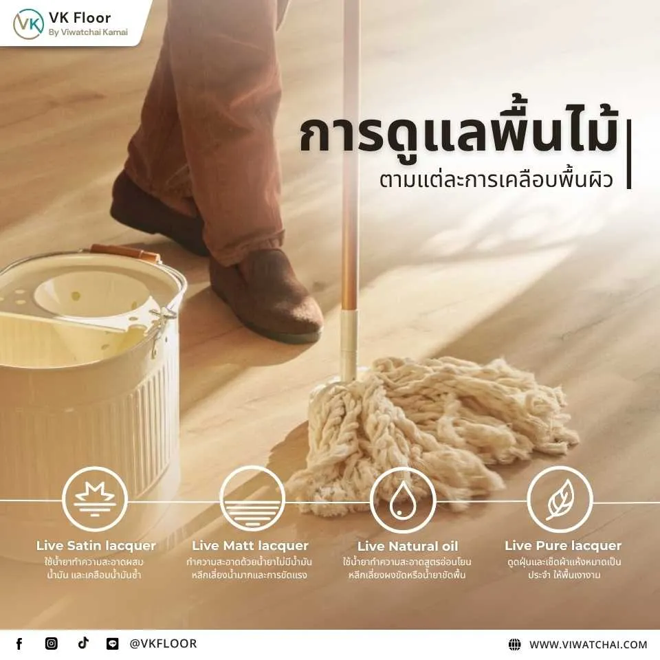 การดูแลและบำรุงรักษาพื้นไม้คอมพาวด์อย่างถูกวิธี เพื่อยืดอายุการใช้งานและคงความสวยงามของพื้นไม้