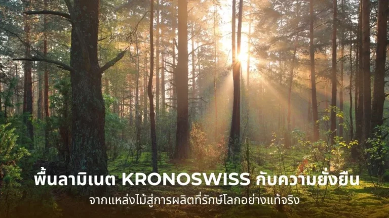 พื้นลามิเนต KRONOSWISS กับกระบวนการผลิตที่ยั่งยืน ใช้ไม้จากป่าปลูกและพลังงานหมุนเวียน