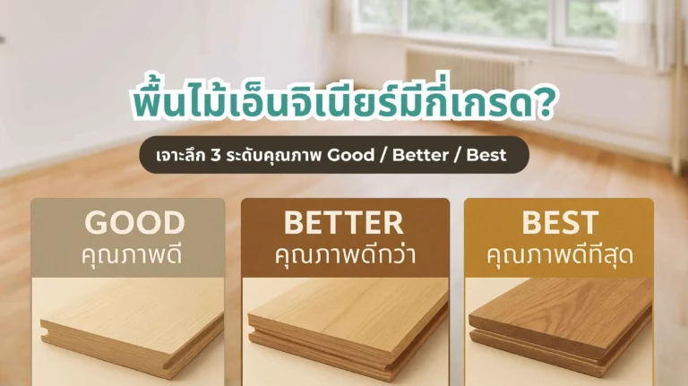 พื้นไม้เอ็นจิเนียร์มีกี่เกรด เจาะลึกคุณภาพ Good Better Best พร้อมเปรียบเทียบจุดเด่นและความคุ้มค่า
