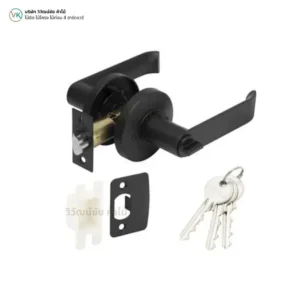 black-round-lever-door-handle-general-room-cover มือจับก้านโยก ห้องทั่วไปสีดำ แบบกลม