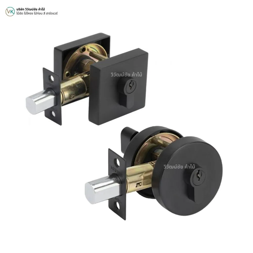 black-thumbturn-deadbolt-lock-cover กุญแจลิ้นตาย มีหางปลาบิด สีดำ