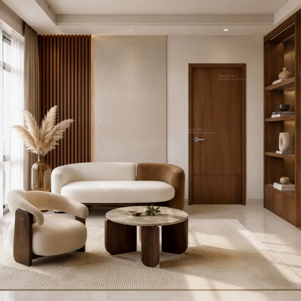 melamine-finished-teak-wood-interior-door-me1 (1) ประตูปิดผิวเมลามีน ลายไม้สัก ME1 ดีไซน์ลายไม้ธรรมชาติสำหรับงานตกแต่งภายใน