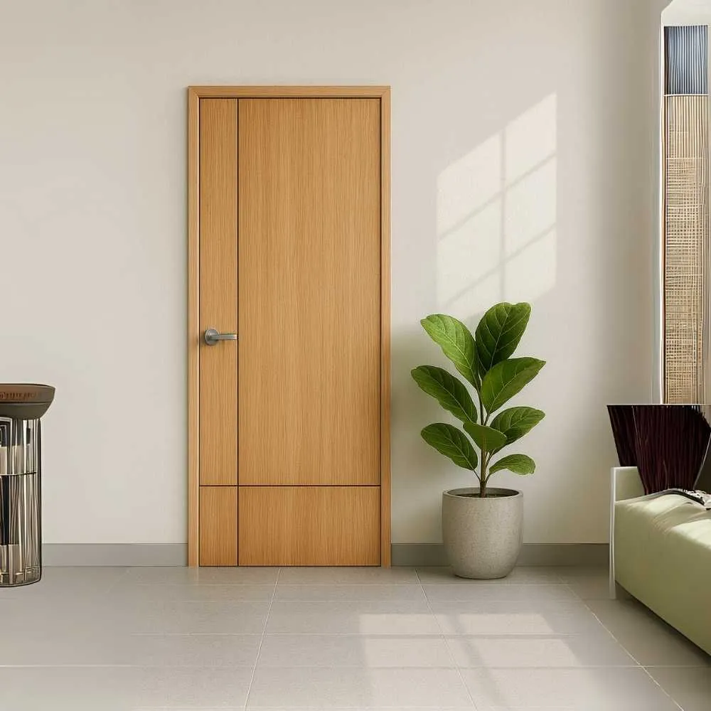 melamine-oak-door-me1-application ตัวอย่างการใช้งานประตูไม้อัด ปิดผิวเมลามีน ลายไม้โอ๊ค ME1 ภายในอาคาร