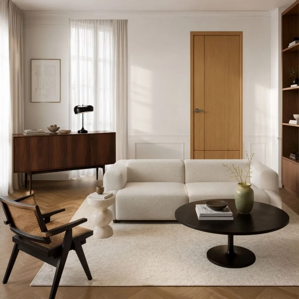 melamine-oak-interior-door-me1-application ตัวอย่างการใช้งานประตูปิดผิวเมลามีน ลายไม้โอ็ค ME1 สำหรับตกแต่งภายในบ้าน