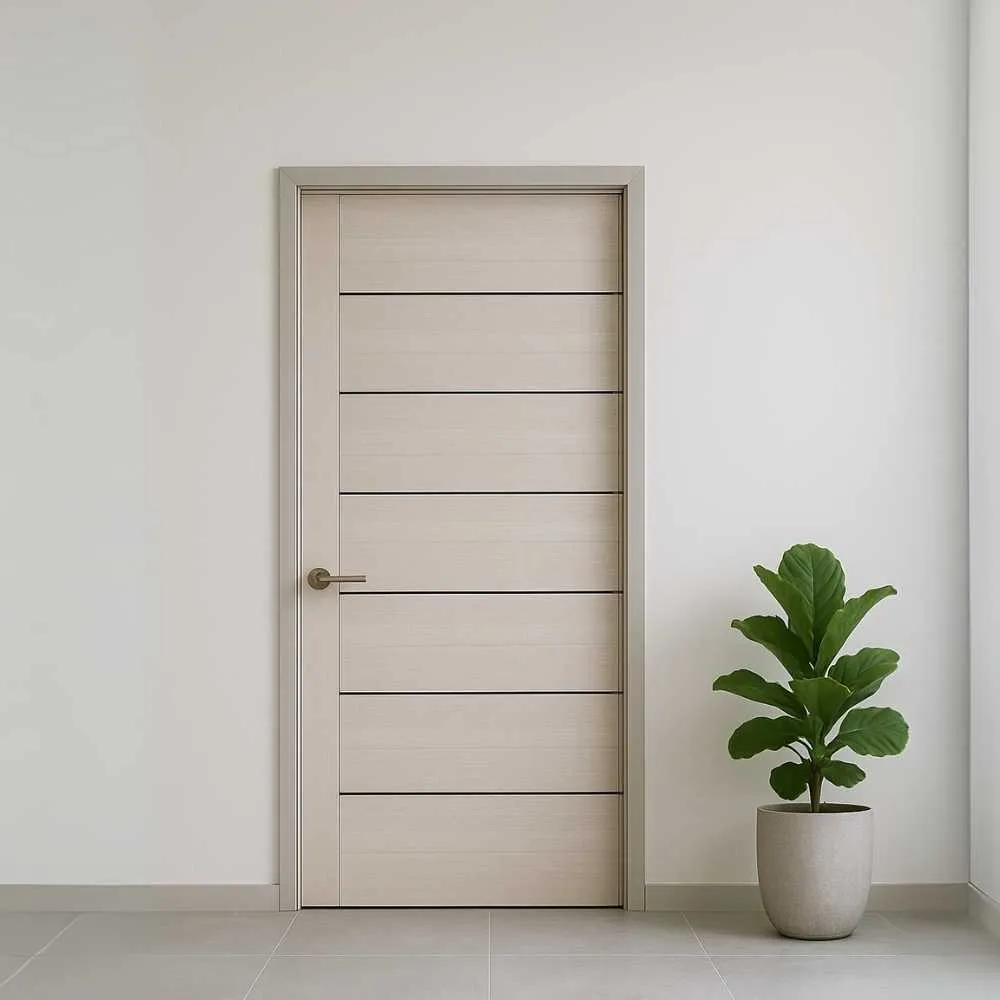 melamine-plywood-door-white-oak-mag1-application ตัวอย่างการใช้งานประตูไม้อัด ปิดผิวเมลามีน ลายไม้โอ๊ค ME1 ภายในอาคาร