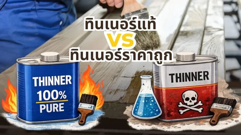 รูปภาพ ทินเนอร์แท้ vs ทินเนอร์ราคาถูก ต่างกันอย่างไร และควรเลือกแบบไหน