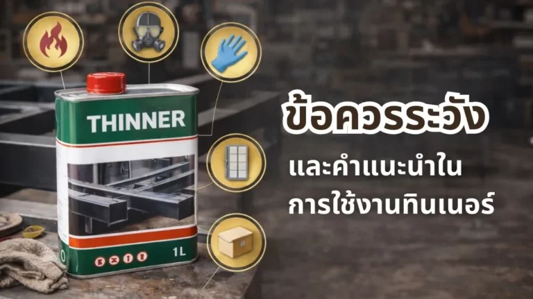 รูปภาพ ข้อควรระวังและคำแนะนำในการใช้งานทินเนอร์อย่างปลอดภัย