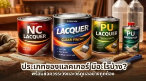 ภาพแสดงประเภทของแลคเกอร์ มีอะไรบ้าง? พร้อมข้อควรระวังและวิธีดูแลอย่างถูกต้อง สำหรับงานไม้และเฟอร์นิเจอร์